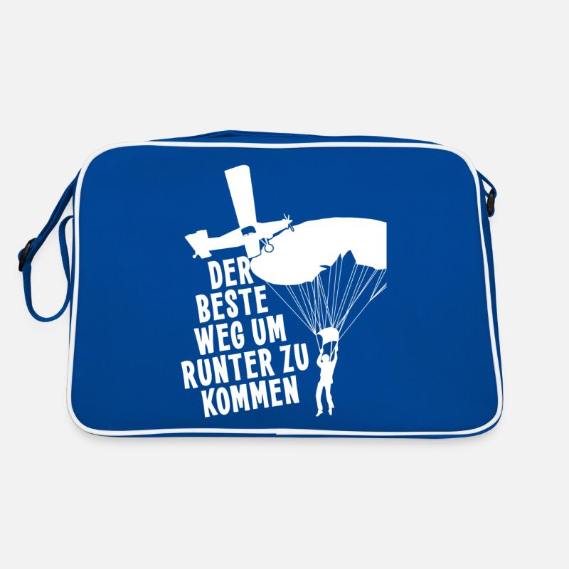Lustiger Skydive Spruch mit Fallsschirm Retro Tasche