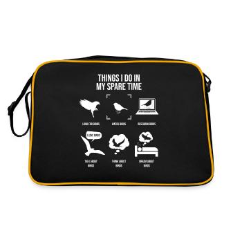 Things I Do In My Spare Time Bird Watching - Sac Retro - noir/or - Dos