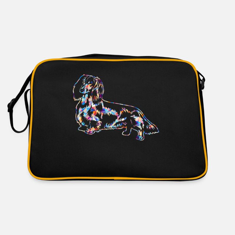 Chemises géométriques de teckel - Sac Retro - noir/or