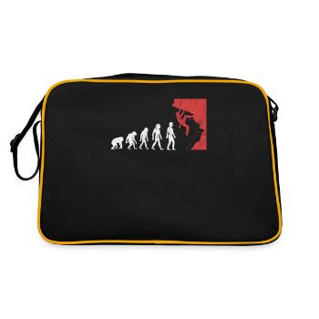 Klettern Evolution Berg Kletterer Bergsteigen - Retro Tasche - Schwarz/Gold - Hinten