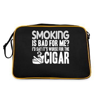 Cigar Smoking Smoking Cigar Is Not Bad - Retro Bag - black/gold - Back