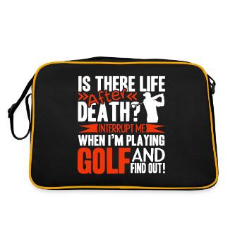 Golf Unterbrechen Sie nicht, wenn ich Golf spiele - Retro Tasche - Schwarz/Gold - Hinten