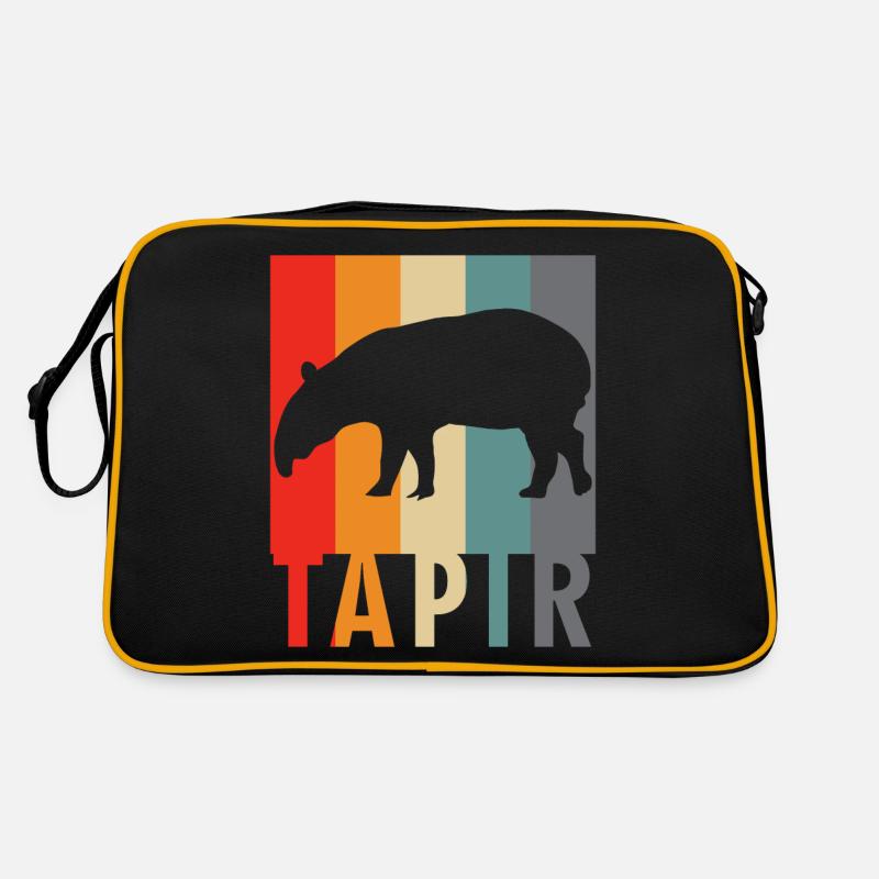 Tapir - Retro Design Spruch - Retro Tasche - Schwarz/Gold