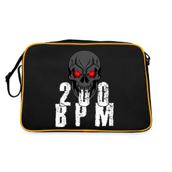 Gabber Hakken Uptempo 200 BPM skull - Retro Bag - black/gold - Back