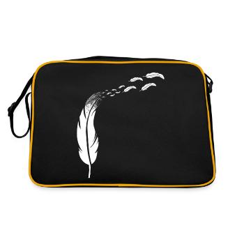 Feder Federschmuck - fliegende Federn - Retro Tasche - Schwarz/Gold - Hinten