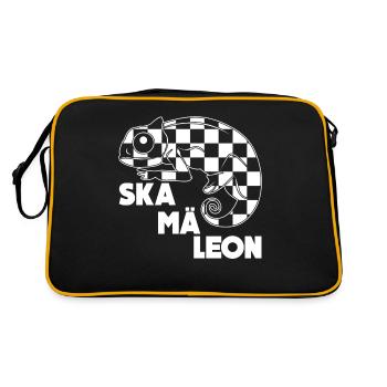 Ska Music und Punk Schachbrett Chamäleon - Retro Tasche - Schwarz/Gold - Hinten