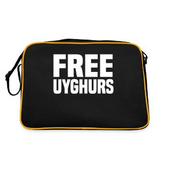 Freie Uiguren - Retro Tasche - Schwarz/Gold - Hinten