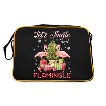 Let's Jingle And Flamingle Funny Flamingo - Retro Bag - black/gold - Back