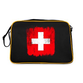 Suisse Drapeau - Sac Retro - noir/or - Dos
