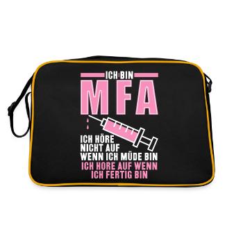 MFA - Medizinische Fachangestellte - Retro Tasche - Schwarz/Gold - Hinten
