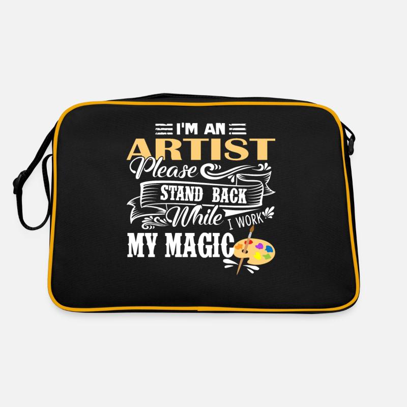 Künstler Ich bin ein Künstler - Retro Tasche - Schwarz/Gold