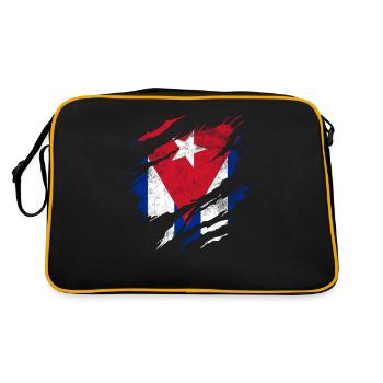 Cuba déchiré drapeau - Sac Retro - noir/or - Dos