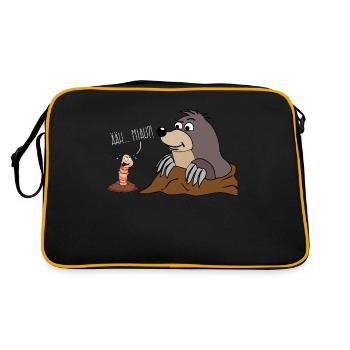 Taupe et ver de terre - graphiques amusants - Sac Retro - noir/or - Dos