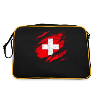 Drapeau suisse - Sac Retro - noir/or - Dos