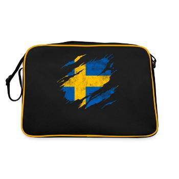 Sweden flag - Retro Bag - black/gold - Back