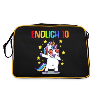 Endlich 10 - Retro Tasche - Schwarz/Gold - Hinten