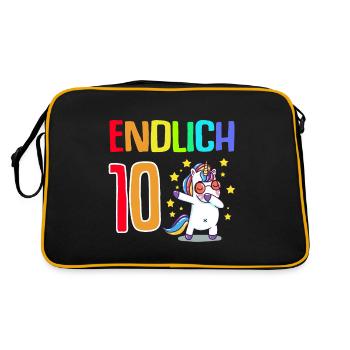 Endlich 10 - Retro Tasche - Schwarz/Gold - Hinten