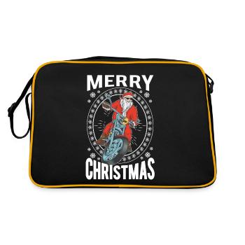 Joyeux Noël Santa Claus moto - Sac Retro - noir/or - Dos