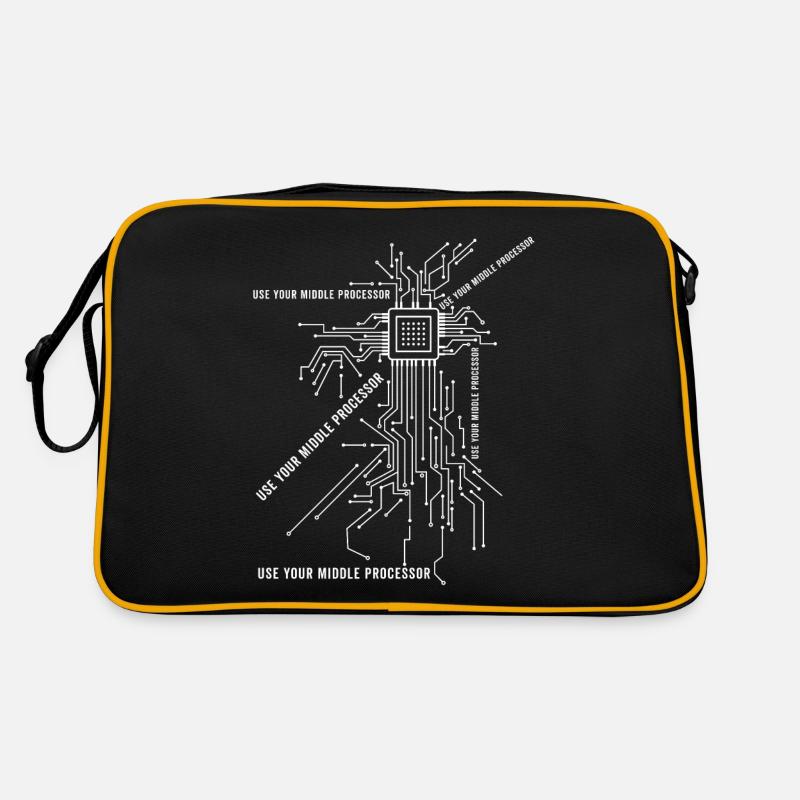 Schaltplan - Retro Tasche - Schwarz/Gold