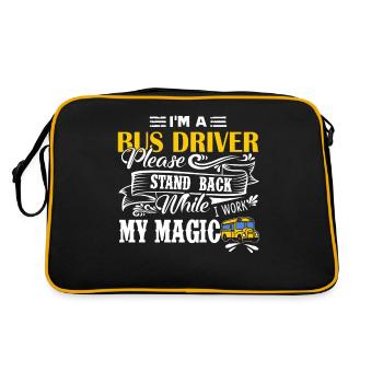 Busfahrer Ich bin ein Busfahrer Shirts - Retro Tasche - Schwarz/Gold - Hinten