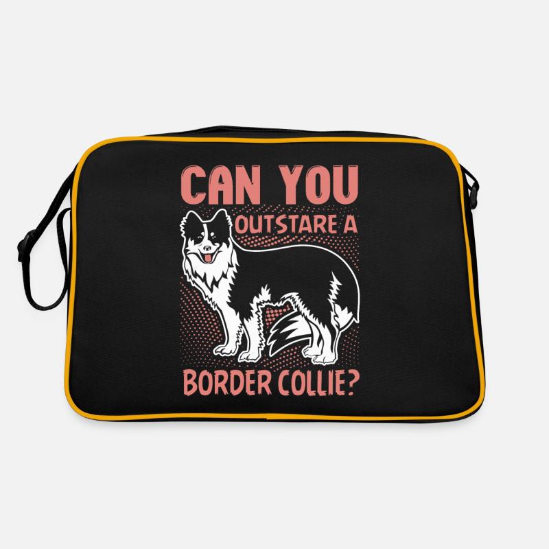 Pouvez-vous devancer un Border Collie - Sac Retro - noir/or