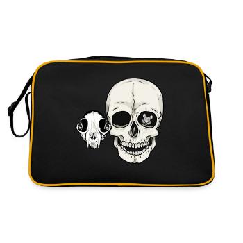 Halloween Bone Skull Cat Human Mouse - Retro Bag - black/gold - Back