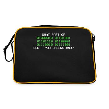 Binary code programmer informatics binary - Retro Bag - black/gold - Back