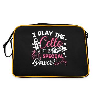 Cello I Play The Cello - Retro Bag - black/gold - Back