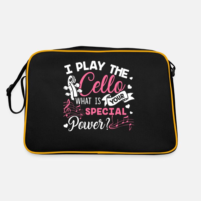 Cello Ich spiele das Cello - Retro Tasche - Schwarz/Gold