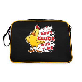 Huhn gluckst nicht mit Huhn - Retro Tasche - Schwarz/Gold - Hinten