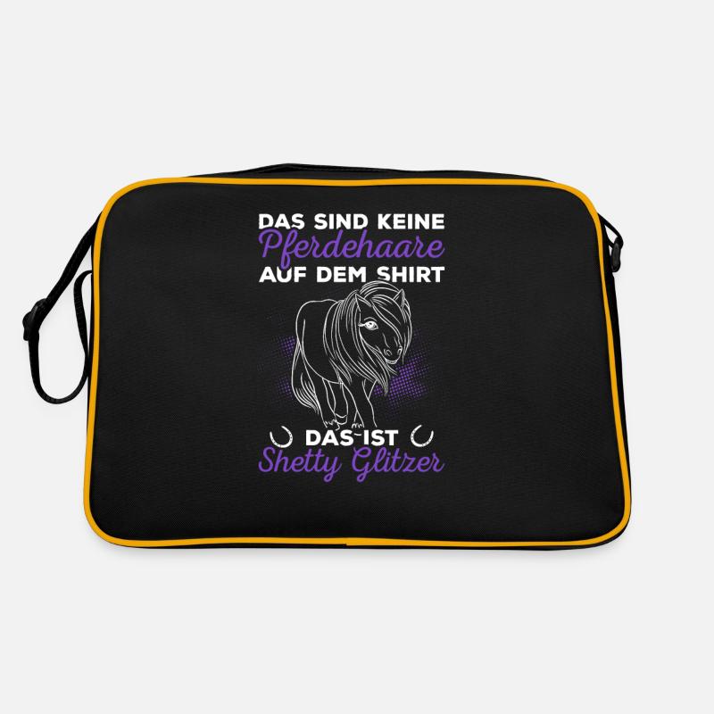 Shettypony Shetty Shetlandpony - Retro Tasche - Schwarz/Gold
