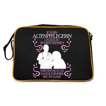 Geriatric nurse care - funny saying - Retro Bag - black/gold - Back