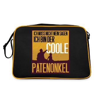 Patenonkel Geschenk - Retro Tasche - Schwarz/Gold - Hinten