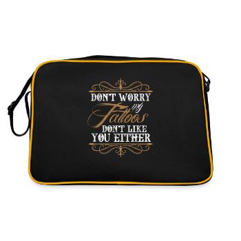 Tattoo tattooed tattoos tattoo gift - Retro Bag - black/gold - Back