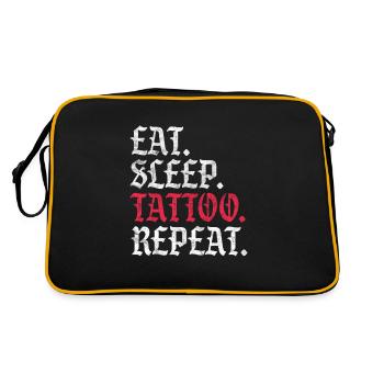 Tattoo tattooed tattoos tattoo gift - Retro Bag - black/gold - Back