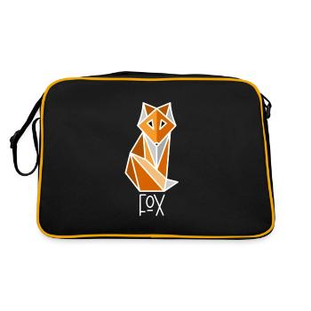 Fuchs Low Polygon - Géométrique, Minimaliste - Sac Retro - noir/or - Dos