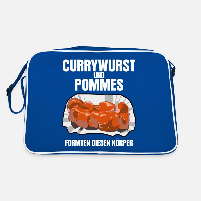 Currywurst formte diesen Körper - lustig Retro Tasche
