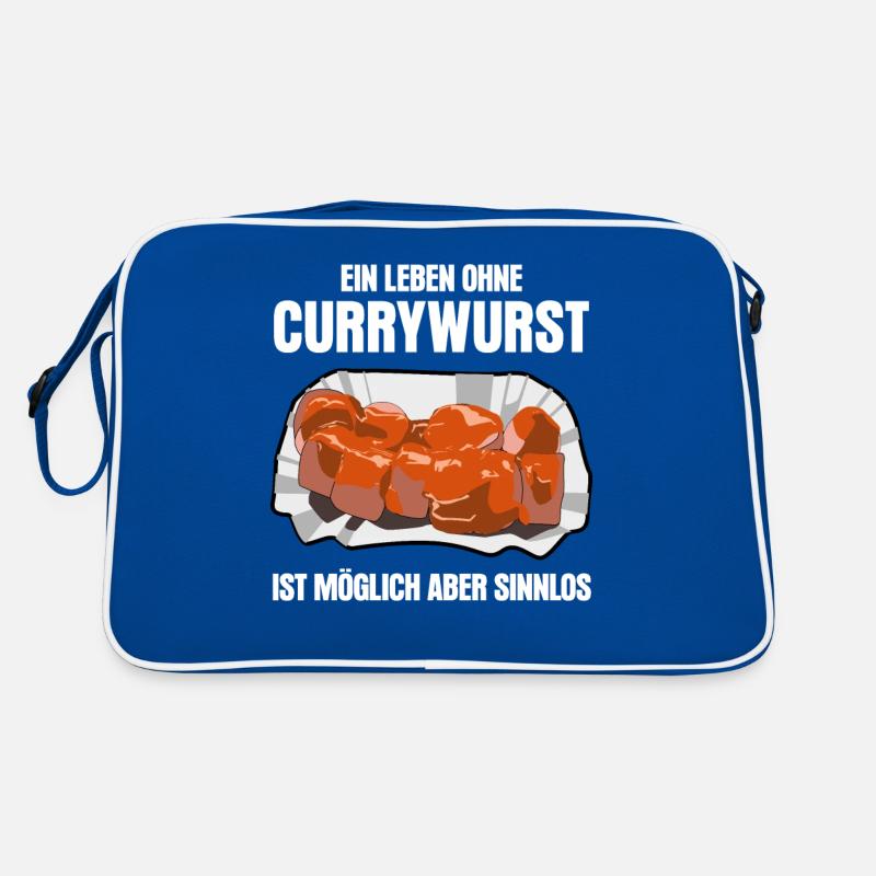 Currywurst lustiger Spruch mit Wurst Retro Tasche