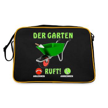 DER GARTEN RUFT - Retro Tasche - Schwarz/Gold - Hinten