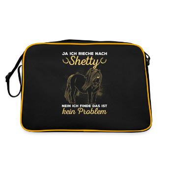 Shetlandpony Shetty Shettypony - Retro Tasche - Schwarz/Gold - Hinten