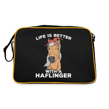Cheval drôle Haflinger cheval galop anniversaire - Sac Retro - noir/or - Dos