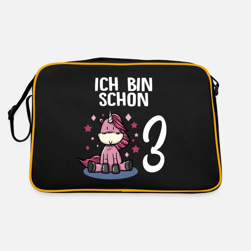 Ich bin schon 3 Retro Tasche