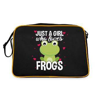 Juste A Girl Who Loves Frogs, Cute Frog Girl Gift - Sac Retro - noir/or - Dos