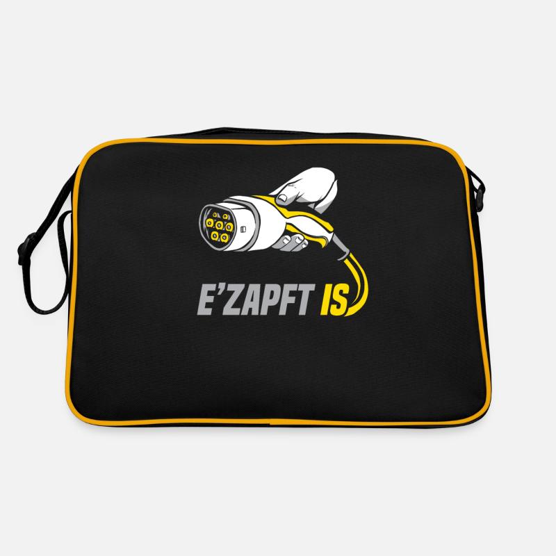 Elektroauto E-Auto Elektroautofahrer Retro Tasche