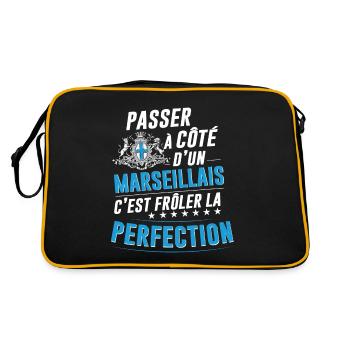 Le marseillais parfait - idée cadeau humour - Sac Retro - noir/or - Dos