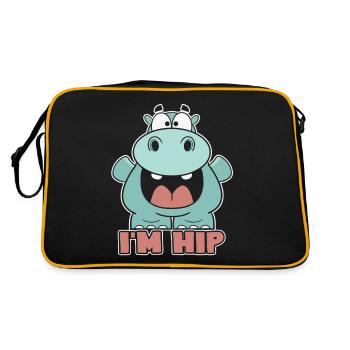 Hippo Cute Hippo - Retro Bag - black/gold - Back
