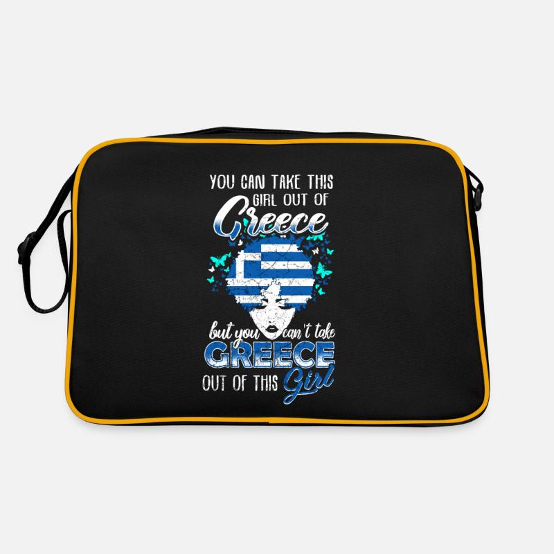 Griechisches Mädchen - Retro Tasche - Schwarz/Gold