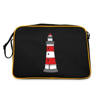 Lighthouse Coast Nautical Signal Seafaring Nautical - Retro Bag - black/gold - Back