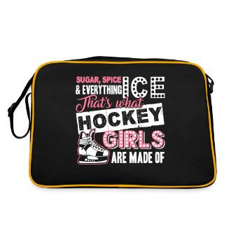 Eishockey Eishockey Mädchen - Retro Tasche - Schwarz/Gold - Hinten