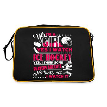 Hockey sur glace J'aime le hockey sur glace - Sac Retro - noir/or - Dos